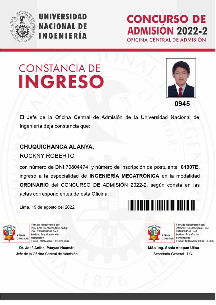 constancia de ingreso